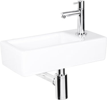 Differnz fonteinset helios rechthoek rechts 37.5x18.5x9.5cm keramiek wit