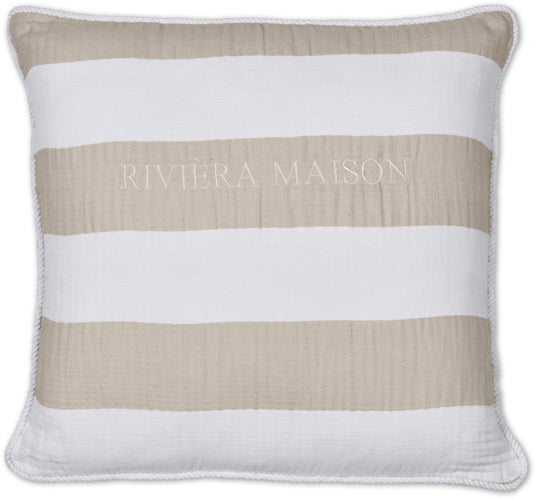 Riviera maison striped sierkussen - 45x45 cm - zand
