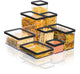 Rotho loft voedselbewaardozen - set van 5 stuks - zwart - 2x 2,1 liter, 2x 0,5liter en 1x 1 liter