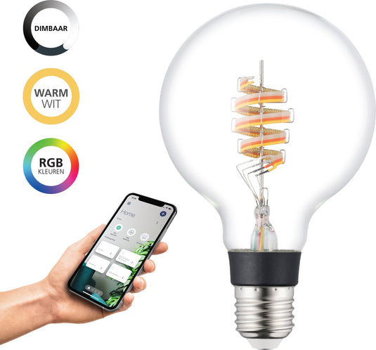 Eglo connect.z smart led lamp - e27 - ø 9,5 cm - instelbaar rgb licht warm wit licht (3000k) - dimbaar - zigbee