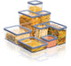 Rotho loft voedselbewaardozen - set van 5 stuks - blauw - 2x 2,1 liter, 2x 0,5liter en 1x 1 liter