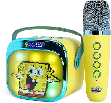 Otl technologies sponge bob - karaoke set voor kinderen - draadloze microfoon en speaker - met lichteffecten - stemvervorming