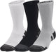 Under armour ua performance tech 3pk crew-gry unisex sportsokken - mod grijs - wit - jet grijs