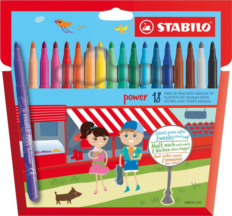 Load image into Gallery viewer, Stabilo power viltstiften - 18dlg.
