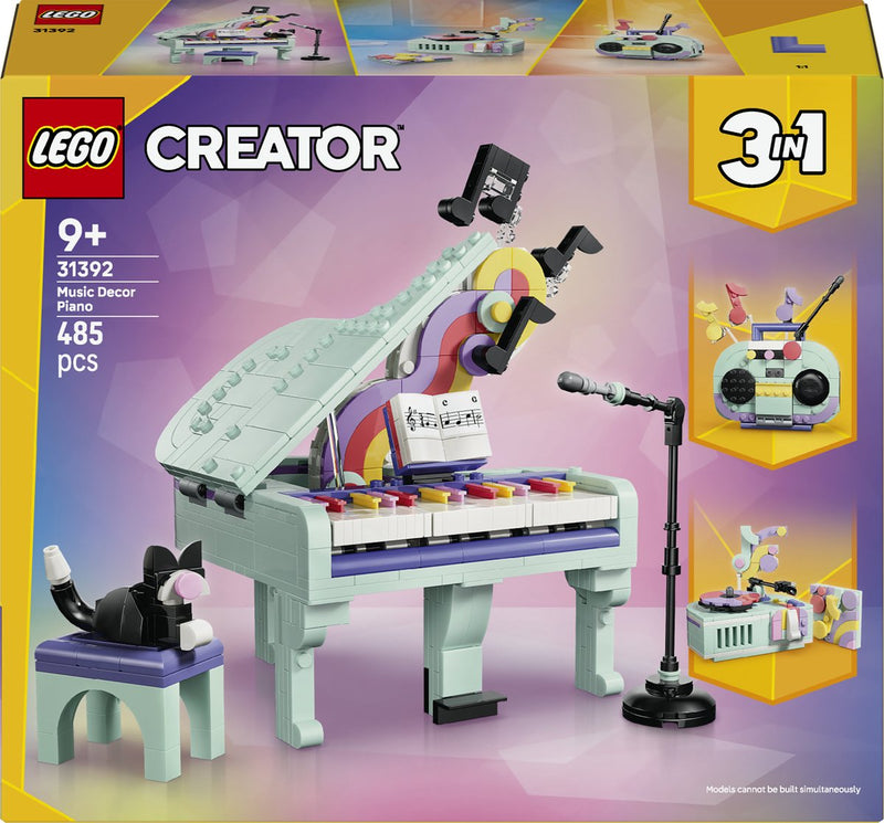 Afbeelding laden in galerijviewer, Lego creator 3in1 piano met kat en radio en platenspeler speelgoed voor kinderen 31392
