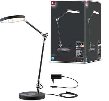 Paulmann led-bureaulamp numis qi white switch 1000lm 11w zwart