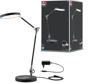 Paulmann led-bureaulamp numis white switch 1000lm 11w zwart