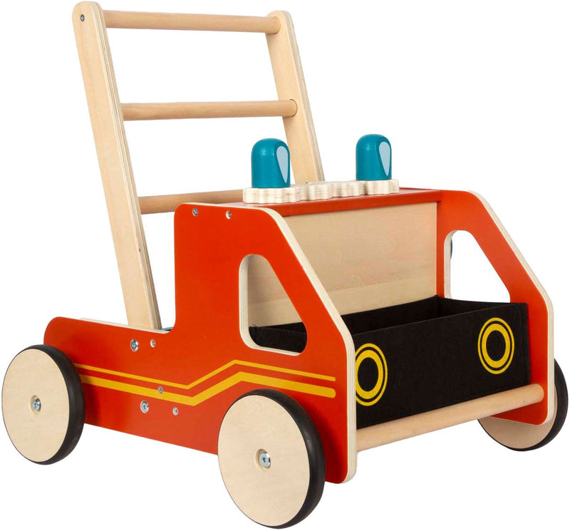 Load image into Gallery viewer, Small foot - houten loopwagen brandweer
