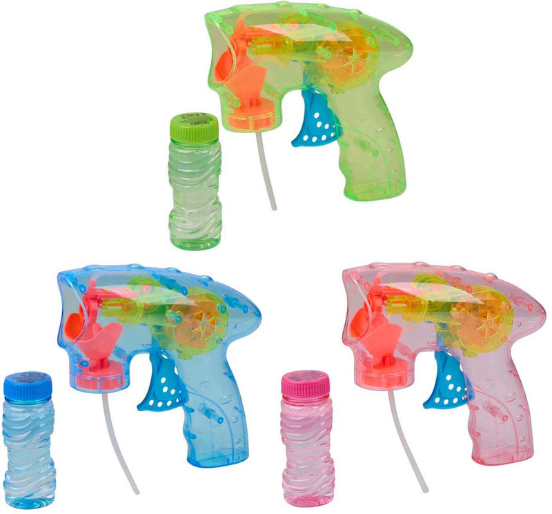 Load image into Gallery viewer, Eddy toys bellenpistool met licht - bubble gun with light 2 stuks - bellenpistool 60 ml inclusief bellenblaasvloeistof - automatisch bellenpistool op batterijen - diverse kleuren - 1 willekeurige kleur
