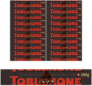 Toblerone chocoladereep puur zwart 20 x 100g - chocoladereep of chocoladetablet - voorraad - cadeau - puur