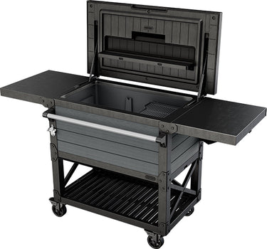 Keter unity patio cooler partytafel - 95,5x58,4x89,8cm - zwart