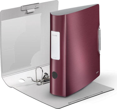 Leitz 180° active style kunststof ordner - capaciteit van 500 a4-vel - rugbreedte van 82mm - rood