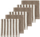 Meyco baby fat stripe monddoekjes - jacquard badstof - taupe - 30x30cm - 6-pack