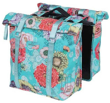 Basil Bloom Field dubbele fietstas, waterdicht, sky blue, 35L