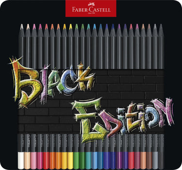 Faber-castell kleurpotloden - black edition - 24 stuks in blik - fc-116425