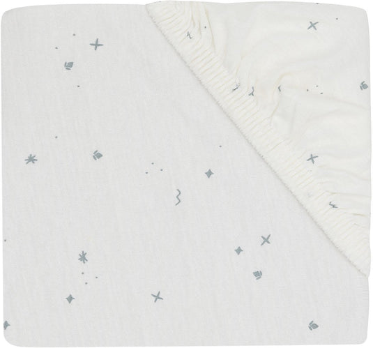 Jollein baby - hoeslaken jersey 70 75x140 150cm - ledikant babybed - zacht katoen - twinkling sea green