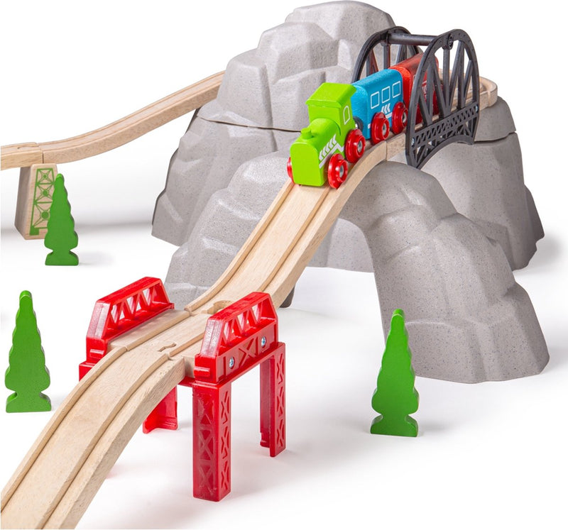 Load image into Gallery viewer, Bigjigs houten rails - berg, rails en kleine berg
