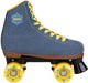 Nijdam retro rolschaatsen - denim rebel - denimblauw geel - maat 40