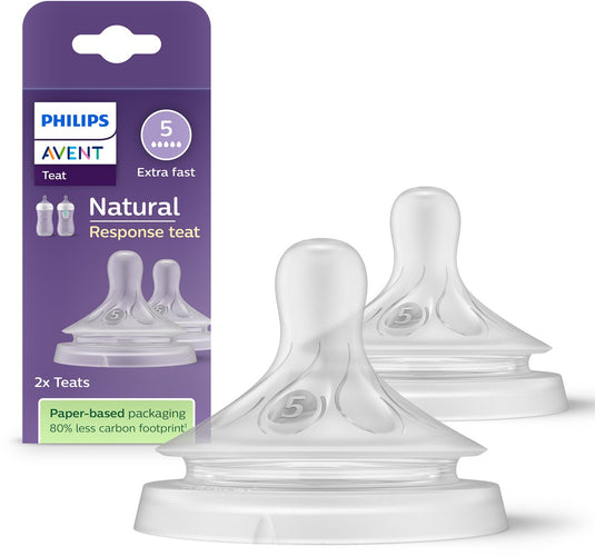 Philips avent natuurlijke zuigreflex – snelheid 5, 6+ maanden, 2 stuks - scy965 02 - flesspenen