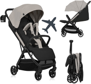 Lionelo julie air - ultralichte buggy - reisbuggy - auto-folding compact - slechts 7,5 kg - reizen handbagage - verstelbare rugleuning tot ligstand - xxl zonnescherm met upf50+ - onderhoudsvrije wielen - vanaf 6 maanden tot 22 kg - kinderwagen