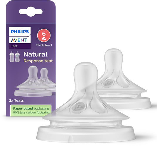 Philips avent natuurlijke zuigreflex – papspeen snelheid 6, 6+ maanden, 2 stuks - scy966 02 - flesspenen