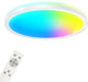 Briloner - slimme led plafonniére - plafondlamp met rgb - indirect lichteffect - neutraal wit licht - wifi - woonkamerlamp - afstandsbediening