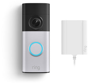 Ring wired video doorbell plus - plug-in adapter - satijn nickel - retinal 2k