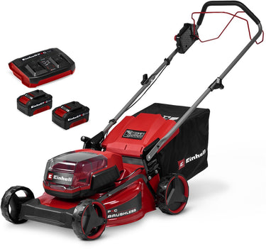 Einhell accu grasmaaier gc-cm 36 46 s li bl kit - power x-change - 36 v li-ion - maaibreedte: 46 cm - aanbevolen gazonoppervlakte: tot 500 m² - 50 l opvangzak - maaihoogte: 25-80 mm - incl. 2x 4.0 ah accu en 1 oplader