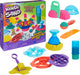 Kinetic sand - ultimate sandisfying-set met 907 g roze geel en blauwgroen origineel - met 10 vormen en gereedschappen - sensorisch speelgoed