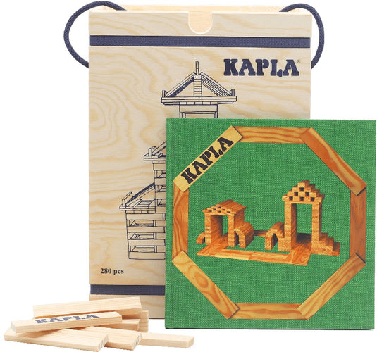 Kapla - blank - constructiespeelgoed - groen voorbeeldboek - 280 plankjes