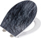 Wenko wc bril slate rock - antibacterieel duroplast met structuurprint - easy-close softclose sluiting - fix-clip bevestiging afklikbaar in rvs - toiletbril decor met structuur - toiletzitting met print