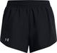 Under armour ua fly by 3'' shorts-blk dames sportbroek - zwart - wit - reflecterend
