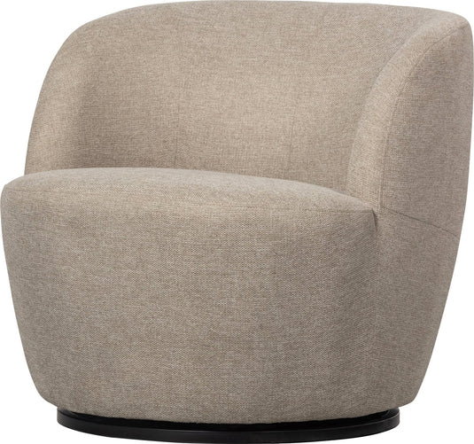 Woood serra draaifauteuil - geweven stof - zand - 68x70x77