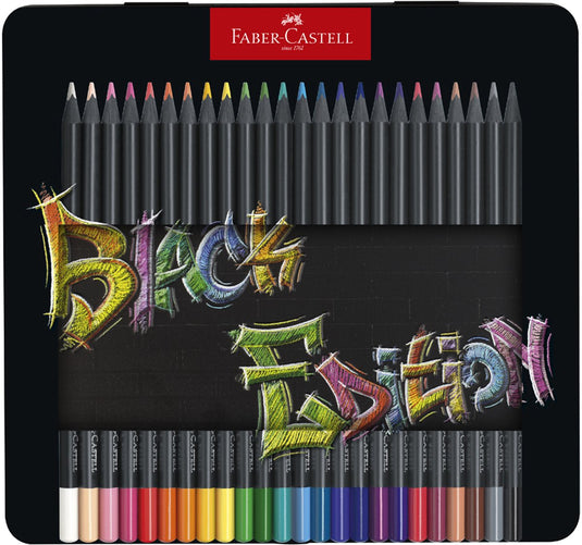 Faber-castell kleurpotloden - black edition - 36 stuks in bliketui - fc-116437