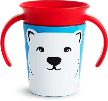 Munchkin miracle 360 drinkbeker - wildlove trainer cup - anti-lek 360° cup - oefenbeker voor baby en kind - 177ml - ijsbeer editie