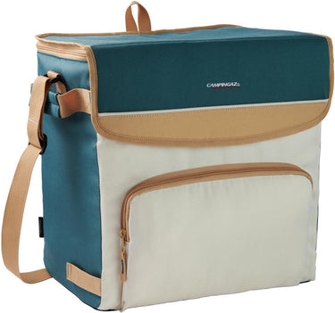 Campingaz fold'n cool minimaxi 30l koeltas – 12x 1,5 liter – antibacteriële voering - groen beige wit