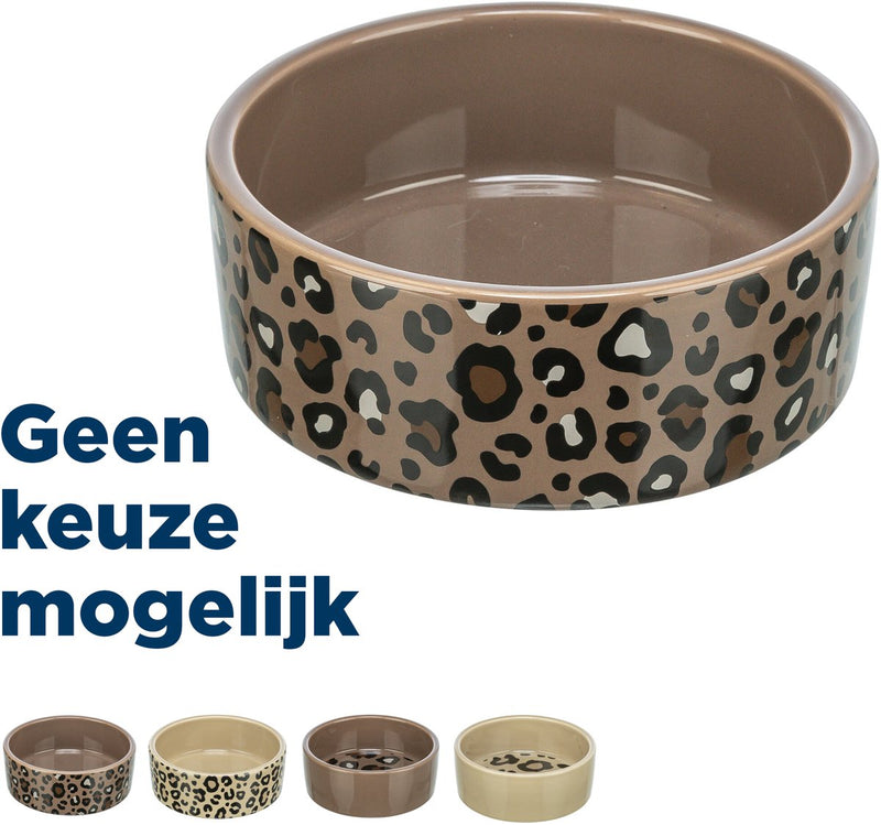 Load image into Gallery viewer, Trixie voerbak drinkbak leo kat keramiek panterprint assorti
