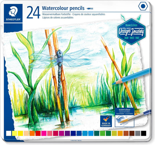 Staedtler design journey - aquarel kleurpotloden - metalen etui 24 st