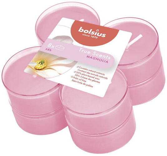 Bolsius maxi waxinelichtjes true scents magnolia 8 stuks