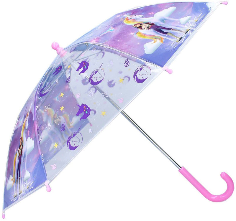 Load image into Gallery viewer, Vadobag unicorn academy rainy days paraplu - paars transparant - 60 x 71 x 71 cm - kinderparaplu - sophia wildstar

