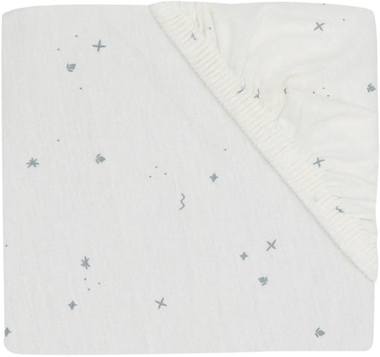 Jollein twinkling hoeslaken ledikant - 60 x 120 cm - jersey - sea green
