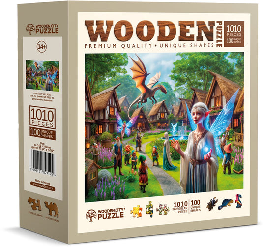 Wooden city wooden.city puzzel fantasy village - houten legpuzzel 1000 stukjes.