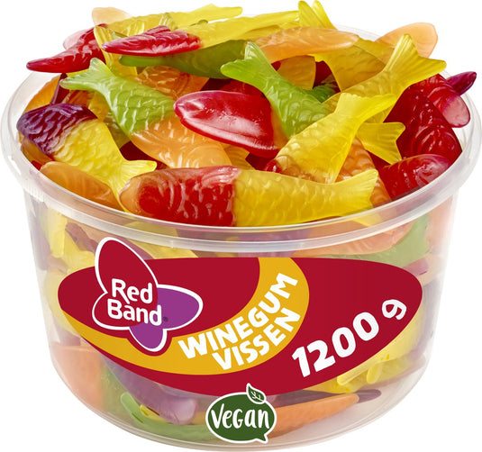 Red band winegum vissen - snoep - fruitige winegums - silo 100 st