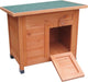 Flamingo konijnenhok – compact konijnenhok voor buiten met nachthok – 53x37x46 cm – konijnenhok domo classic bruin