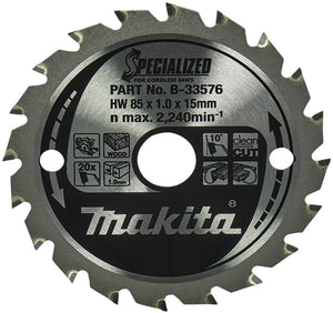 Makita accessoires cirkelzaagblad hout 85x15x1,0 20t 10g - b-16885