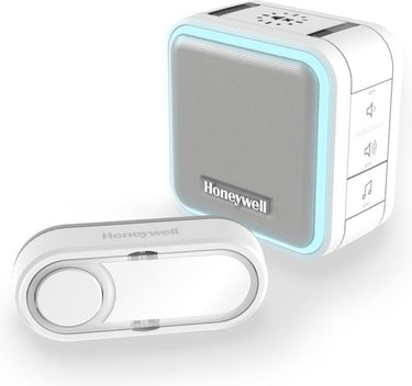 Honeywell elektrobert dc515s draadloze draagbare deurbel met halo-licht, slaapstand en horizontale beldrukker 6 melodieën 84 db 150 meter wit
