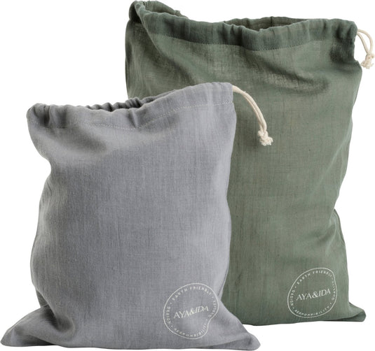 Aya ida aya ida - cotton bags - katoenen tas - lunchbox - herbruikbaar - dark grey tropical green