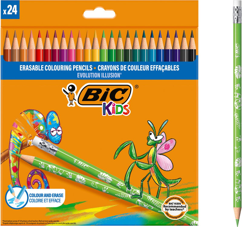 Afbeelding laden in galerijviewer, Bic kids illusion - kleurpotloden - kinderen en volwassenen - verschillende kleuren - potlood - 24 stuks

