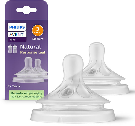 Philips avent natuurlijke zuigreflex – snelheid 3, 1+ maanden+, 2 stuks - scy963 02 - flesspenen