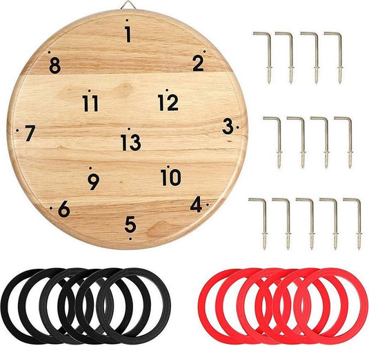 Bs toys ringwerpen werpspel hout - speelgoed vanaf 6 jaar - 1 tot 6 spelers - ring gooien spel